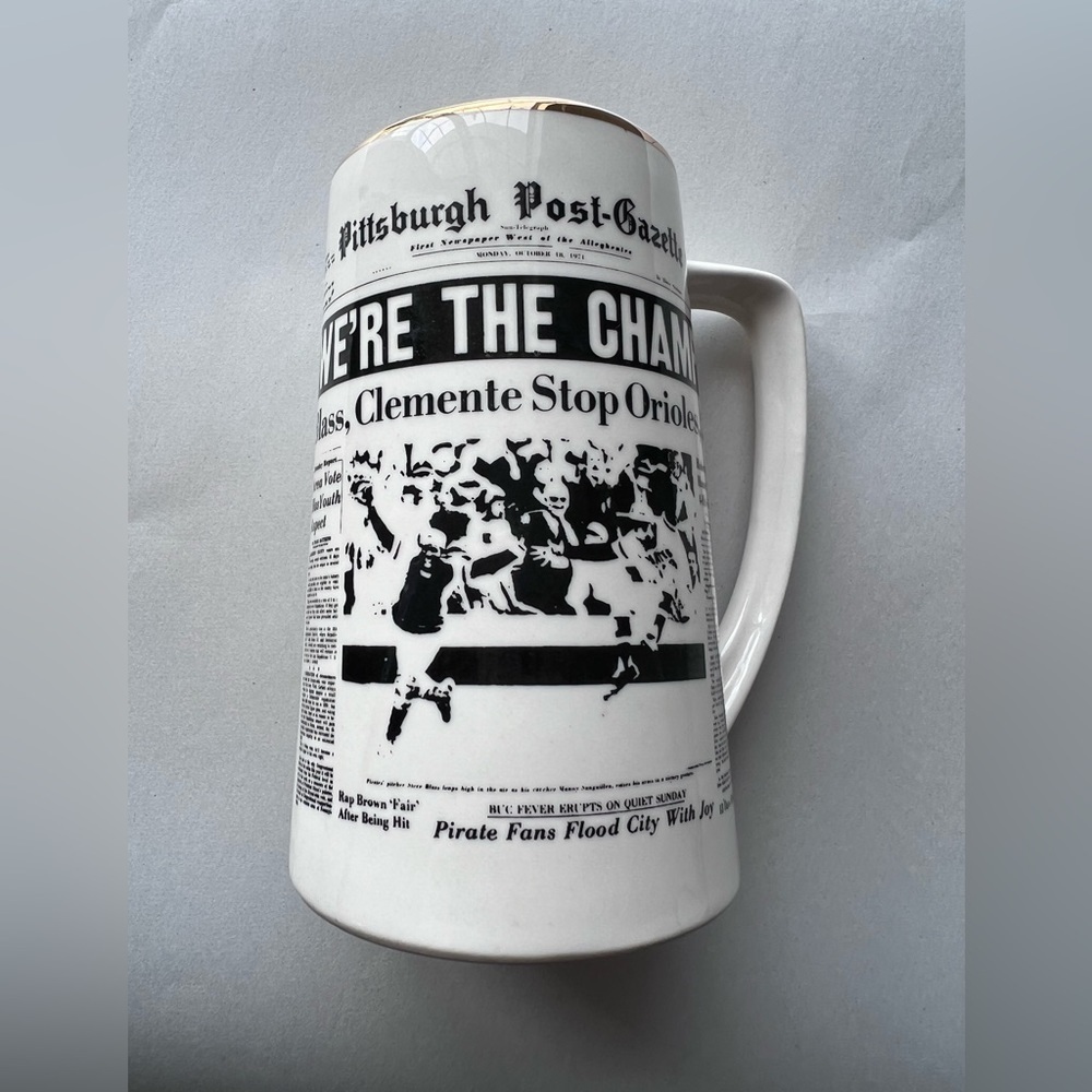Vintage Pittsburgh Pirates “We're the Champs” World Series Stein 1971